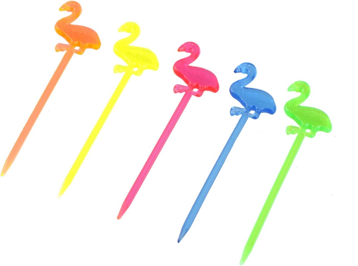 Cocktailprikkers  flamingo | 50 stuks | multi colour